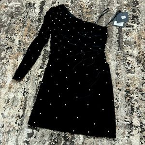 Ieena for Mac Duggal size 8 black one shoulder dress